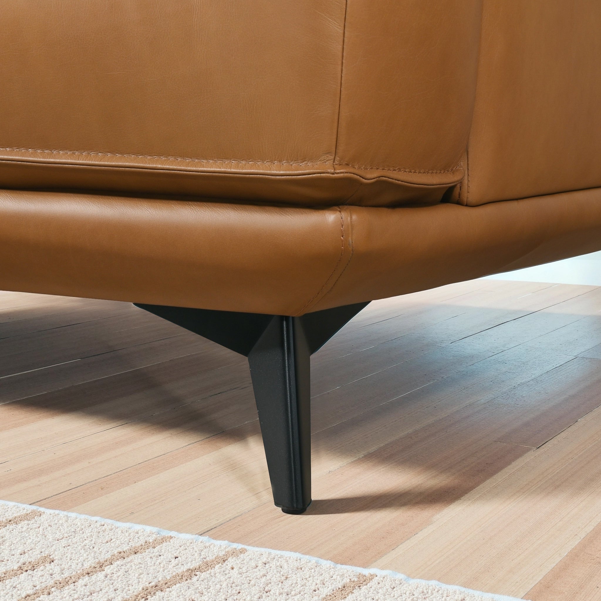 Knox Genuine Tan Leather Comfortable Sofa - SOF00407501