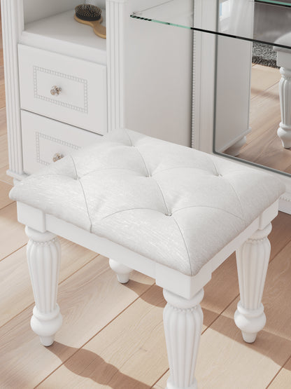Kozlani Vanity, Mirror and Stool - PCB1819B11