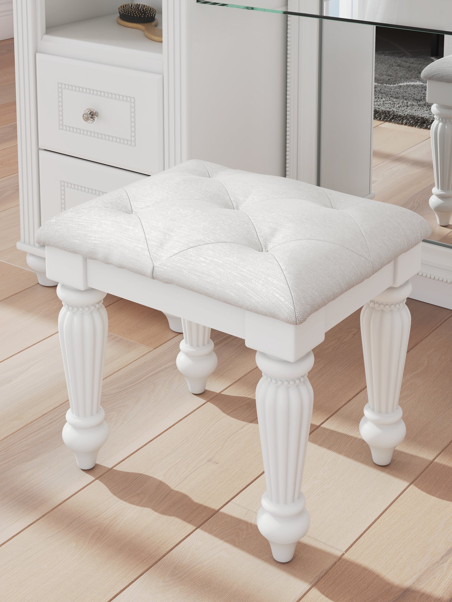Kozlani Vanity, Mirror and Stool - PCB1819B11