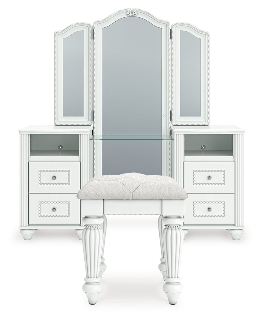 Kozlani Vanity, Mirror and Stool - PCB1819B11