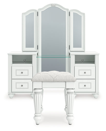 Kozlani Vanity, Mirror and Stool - PCB1819B11
