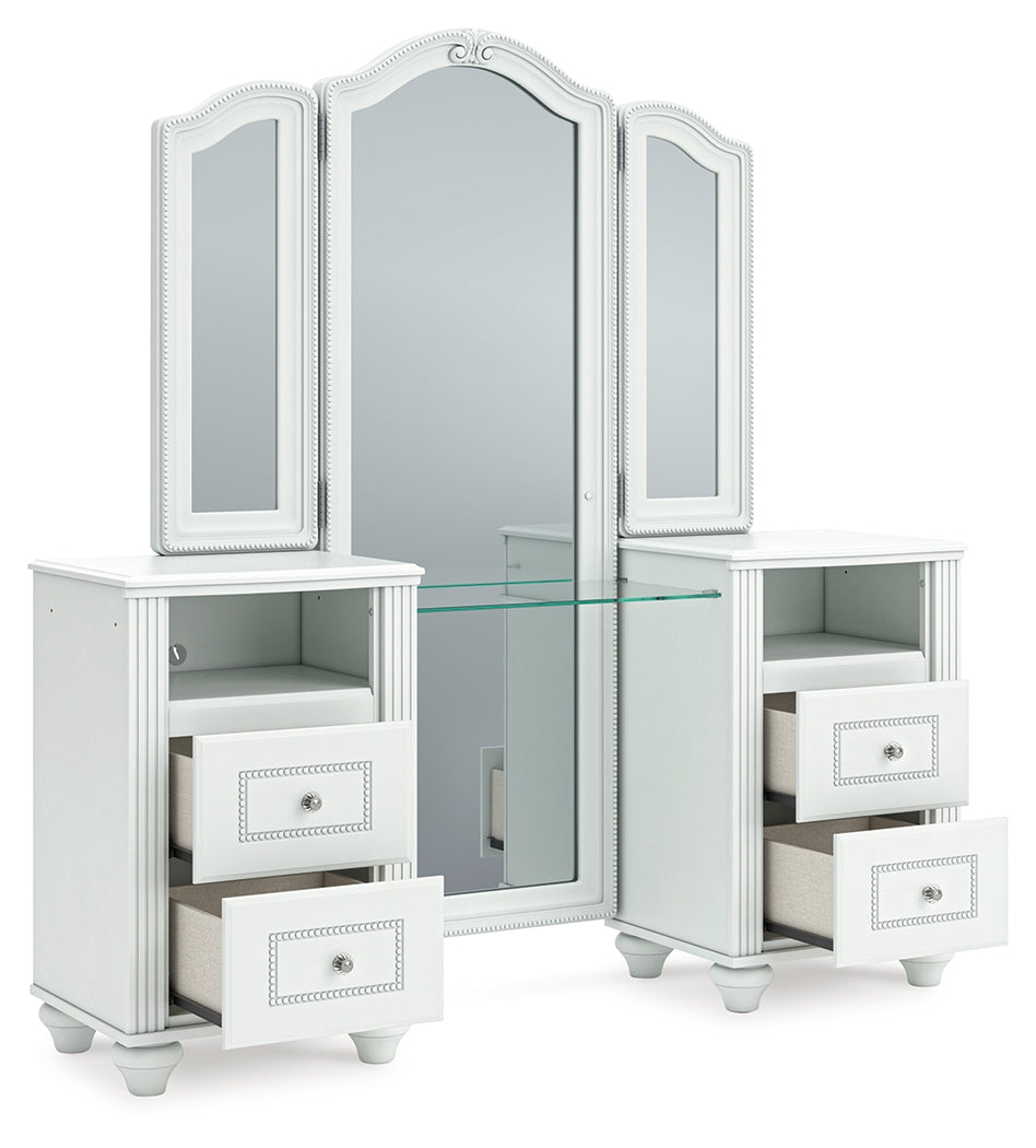 Kozlani Vanity, Mirror and Stool - PCB1819B11