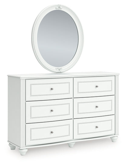 Kozlani White Dresser and Mirror - PCB1819B2