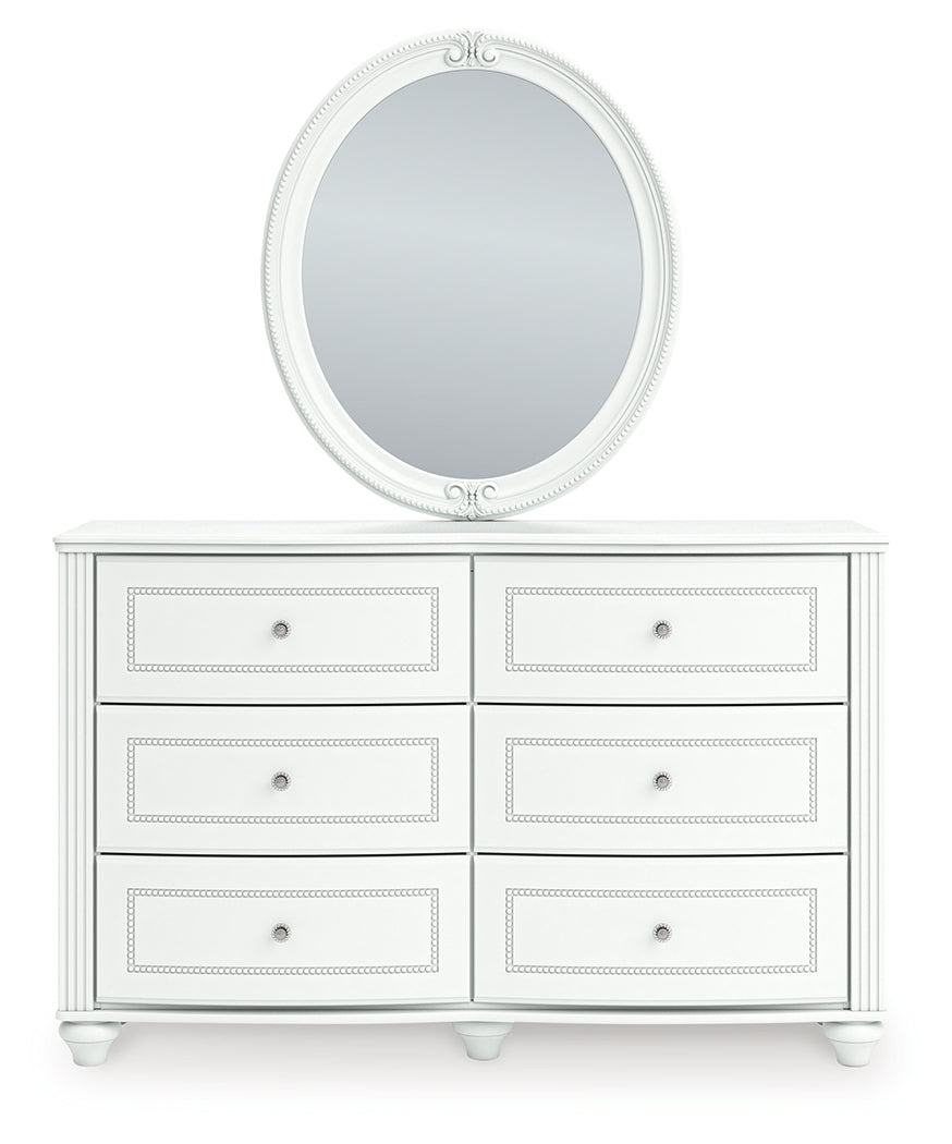 Kozlani White Dresser and Mirror - PCB1819B2