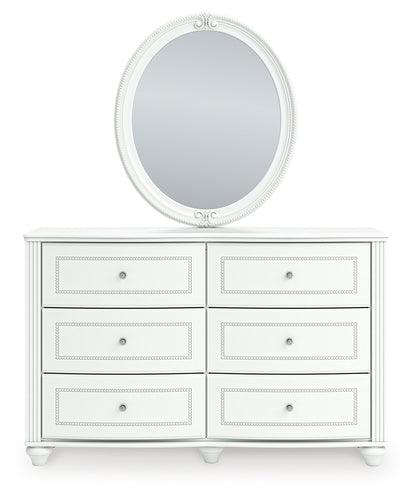 Kozlani White Dresser and Mirror - PCB1819B2