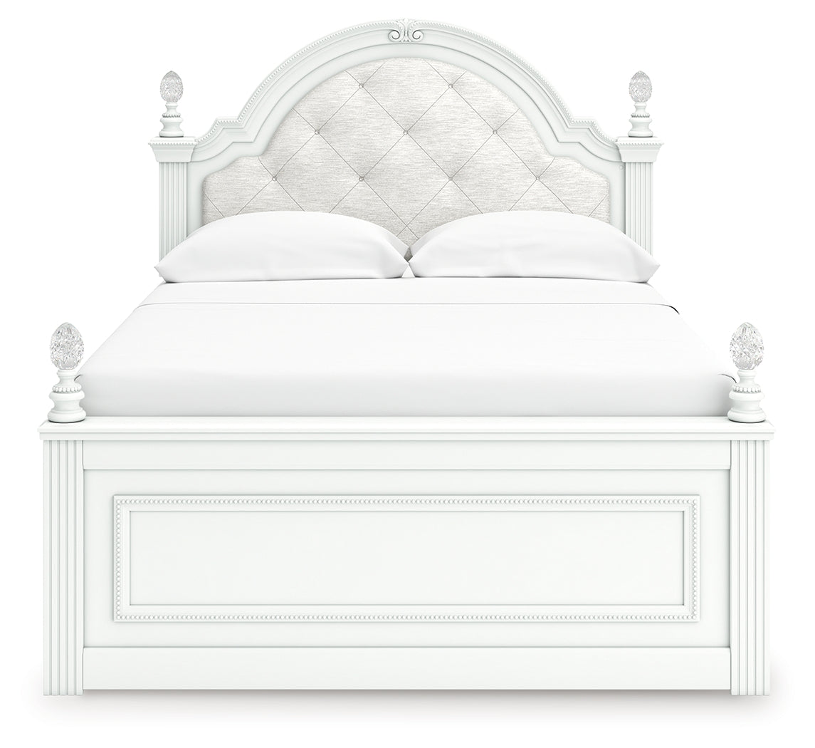 Kozlani White Full Upholstered Panel Bed - PCB1819B6