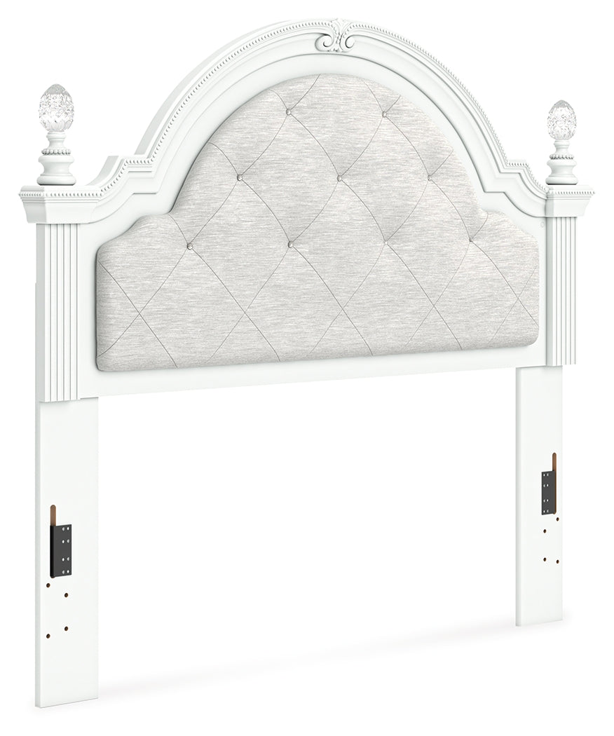 Kozlani White Full Upholstered Panel Headboard - PCB1819-187