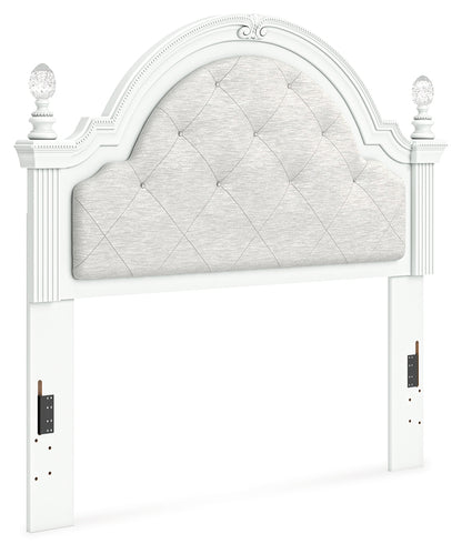 Kozlani White Full Upholstered Panel Headboard - PCB1819-187