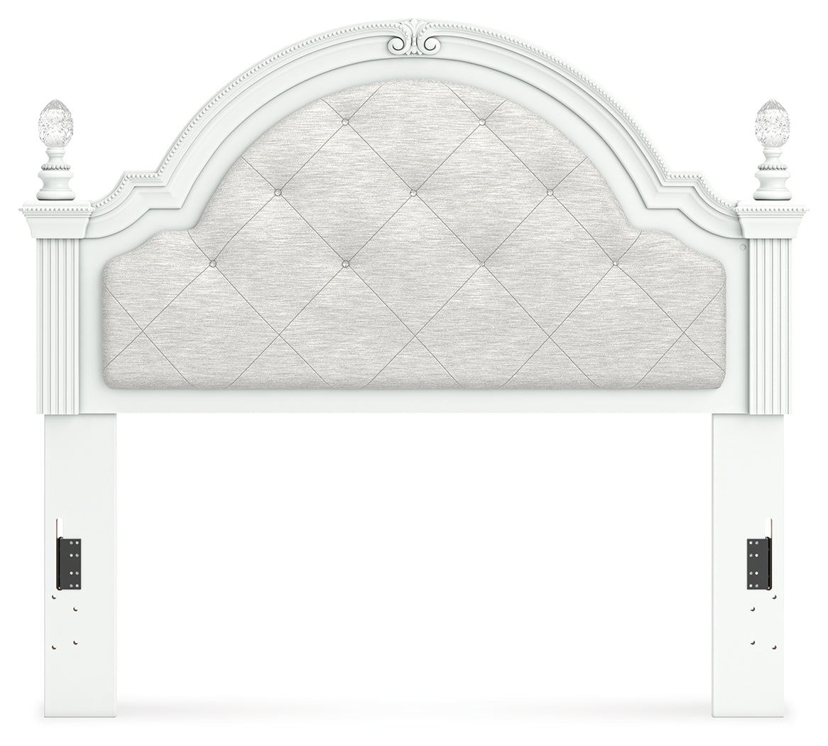 Kozlani White Full Upholstered Panel Headboard - PCB1819-187