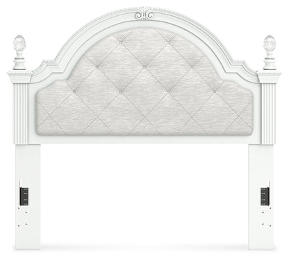 Kozlani White Full Upholstered Panel Headboard - PCB1819-187