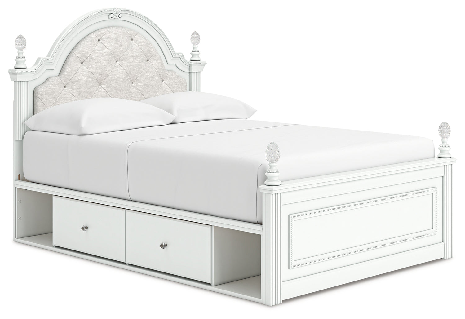 Kozlani White Full Upholstered Panel Storage Bed - PCB1819B10