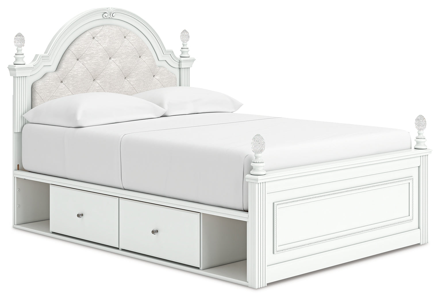 Kozlani White Full Upholstered Panel Storage Bed - PCB1819B10