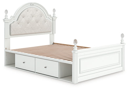 Kozlani White Full Upholstered Panel Storage Bed - PCB1819B10