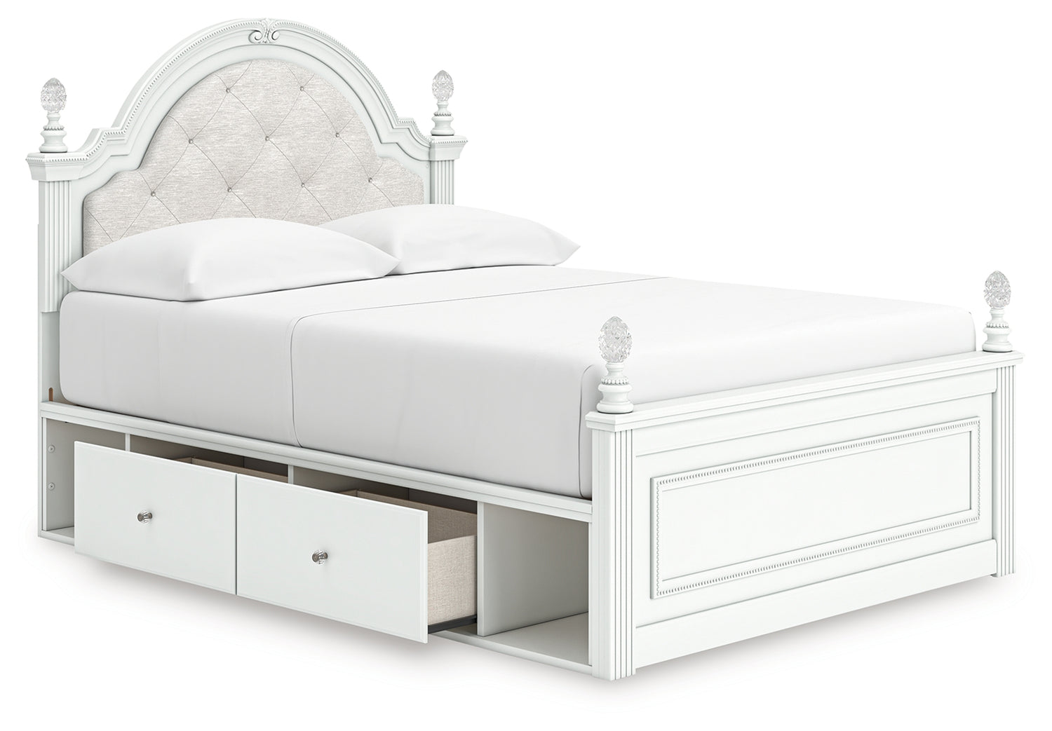 Kozlani White Full Upholstered Panel Storage Bed - PCB1819B10