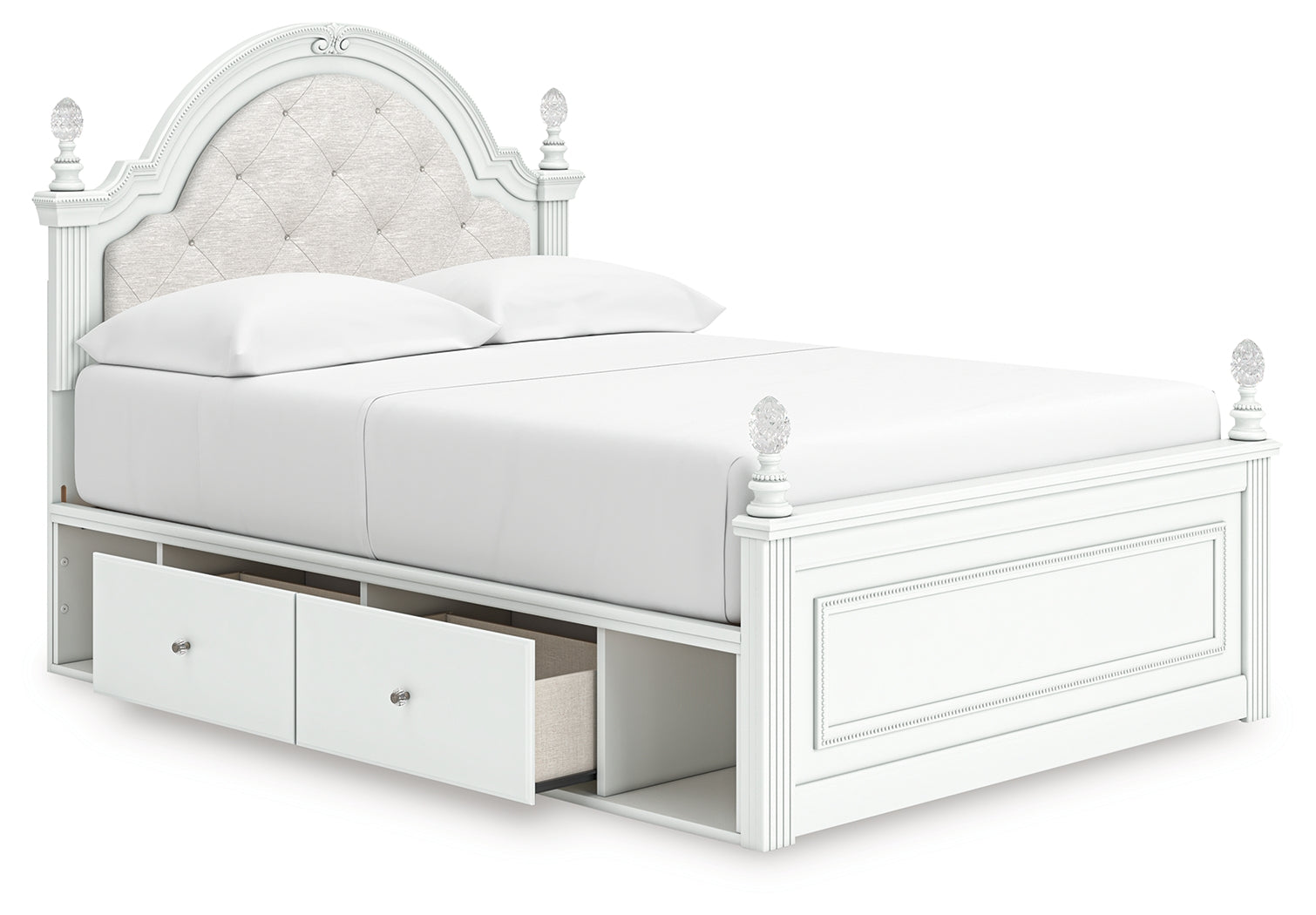 Kozlani White Full Upholstered Panel Storage Bed - PCB1819B10