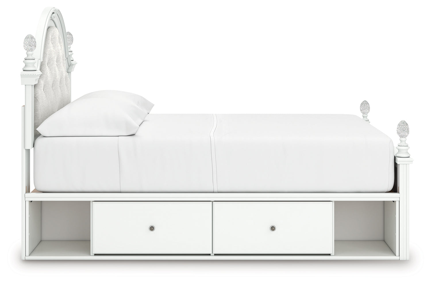 Kozlani White Full Upholstered Panel Storage Bed - PCB1819B10