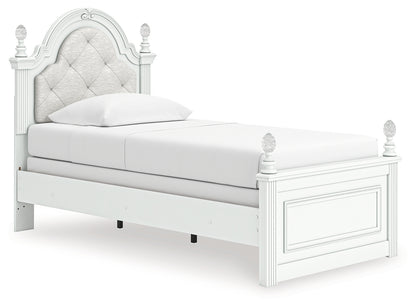 Kozlani White Twin Upholstered Panel Bed - PCB1819B5