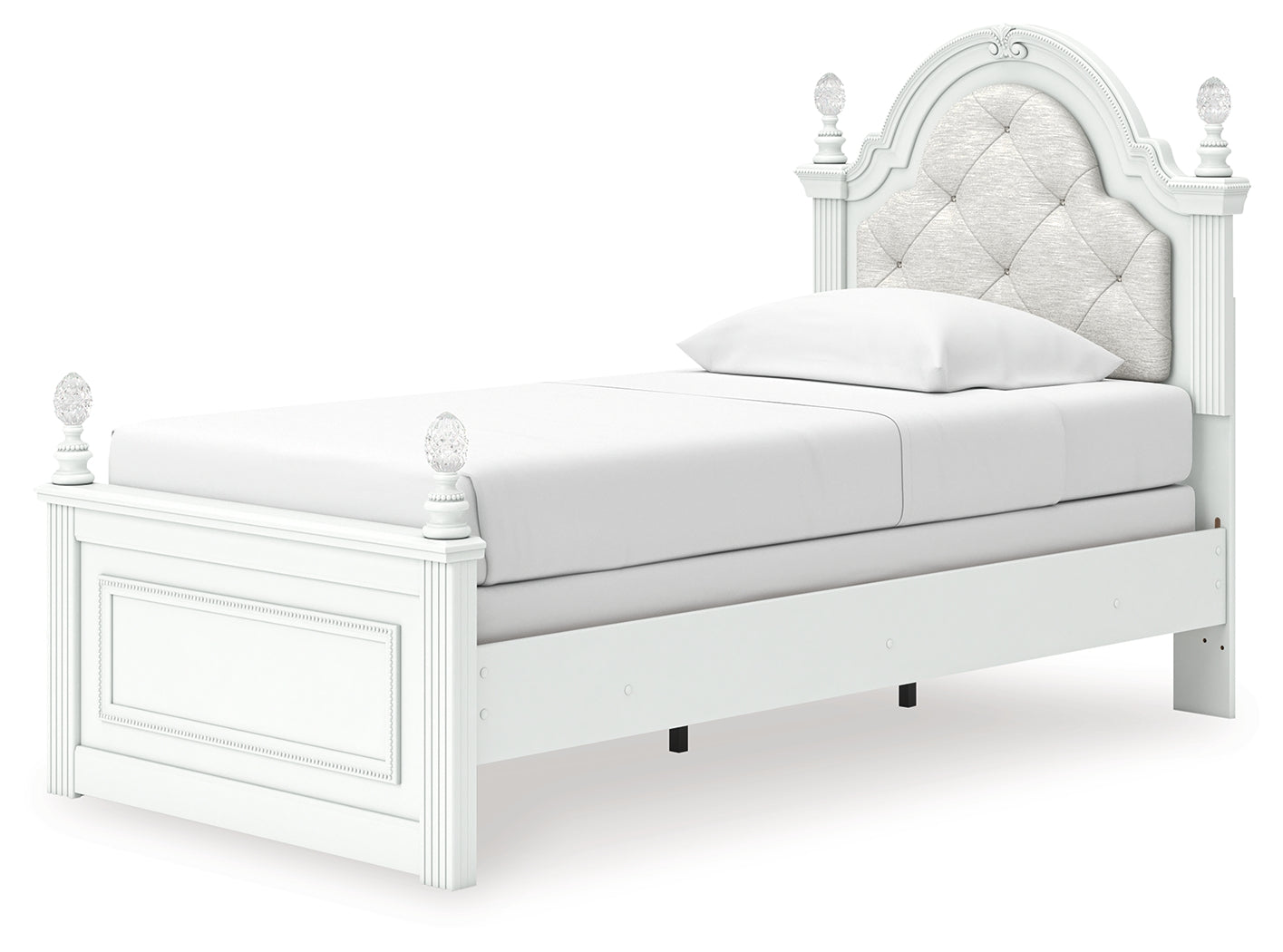 Kozlani White Twin Upholstered Panel Bed - PCB1819B5