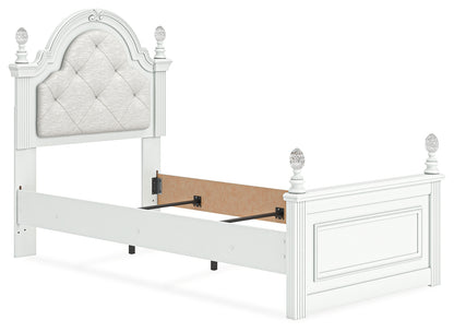 Kozlani White Twin Upholstered Panel Bed - PCB1819B5