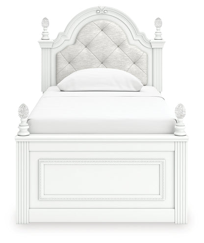 Kozlani White Twin Upholstered Panel Bed - PCB1819B5