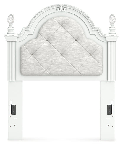 Kozlani White Twin Upholstered Panel Headboard - PCB1819-153