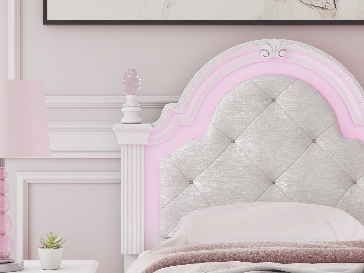 Kozlani White Twin Upholstered Panel Headboard - PCB1819-153