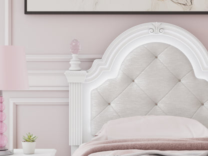 Kozlani White Twin Upholstered Panel Headboard - PCB1819-153