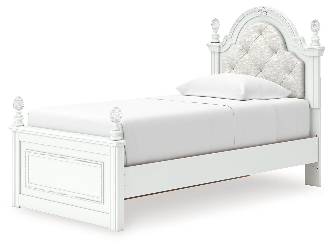 Kozlani White Twin Upholstered Panel Storage Bed - PCB1819B9