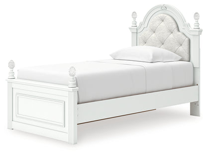 Kozlani White Twin Upholstered Panel Storage Bed - PCB1819B9