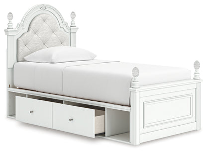 Kozlani White Twin Upholstered Panel Storage Bed - PCB1819B9