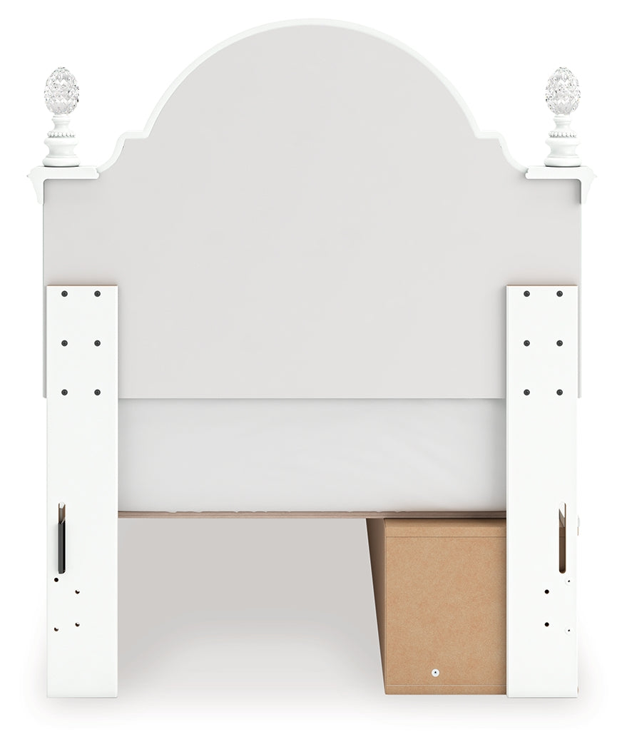Kozlani White Twin Upholstered Panel Storage Bed - PCB1819B9