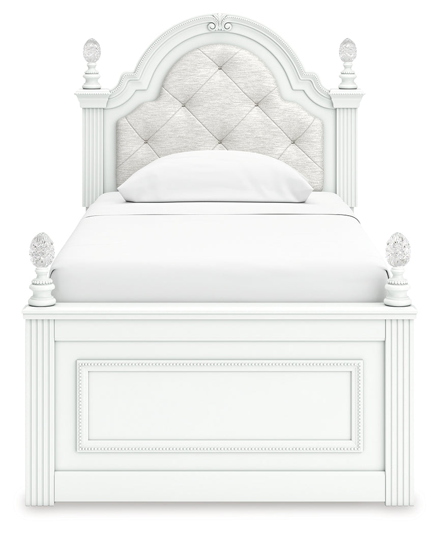 Kozlani White Twin Upholstered Panel Storage Bed - PCB1819B9