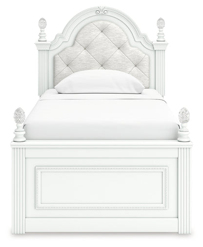 Kozlani White Twin Upholstered Panel Storage Bed - PCB1819B9