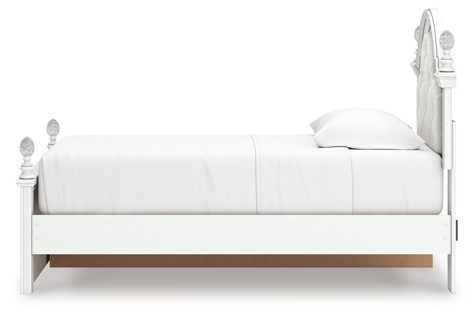 Kozlani White Twin Upholstered Panel Storage Bed - PCB1819B9