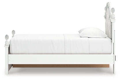 Kozlani White Twin Upholstered Panel Storage Bed - PCB1819B9