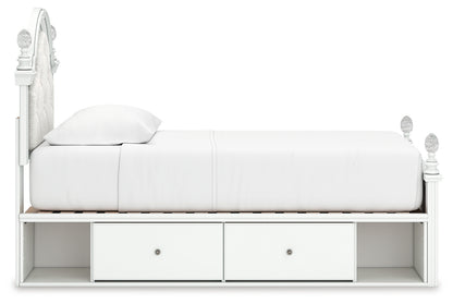 Kozlani White Twin Upholstered Panel Storage Bed - PCB1819B9