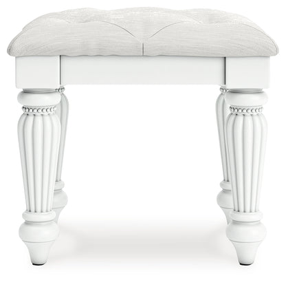 Kozlani White Vanity Stool - PCB1819-01