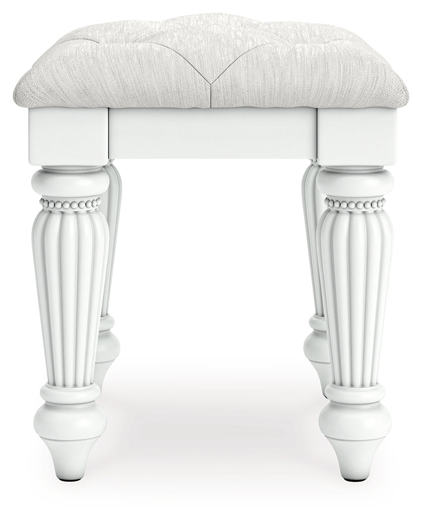Kozlani White Vanity Stool - PCB1819-01