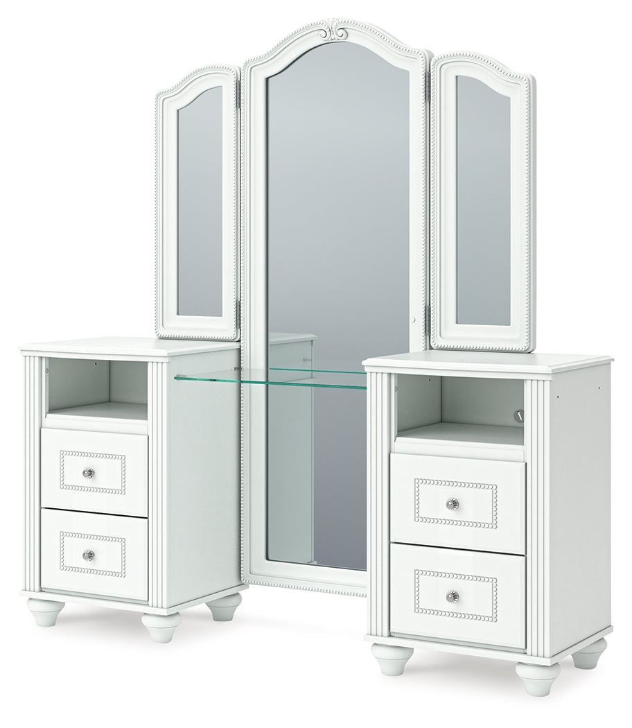 Kozlani White Vanity with Mirror - PCB1819B16