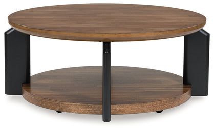 Kraeburn Brown/Black Coffee Table - T624-8