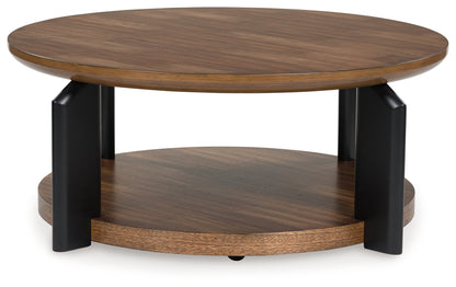 Kraeburn Brown/Black Coffee Table - T624-8