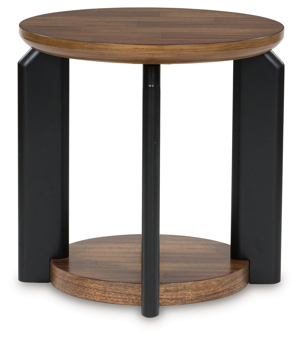 Kraeburn Brown/Black End Table - T624-6