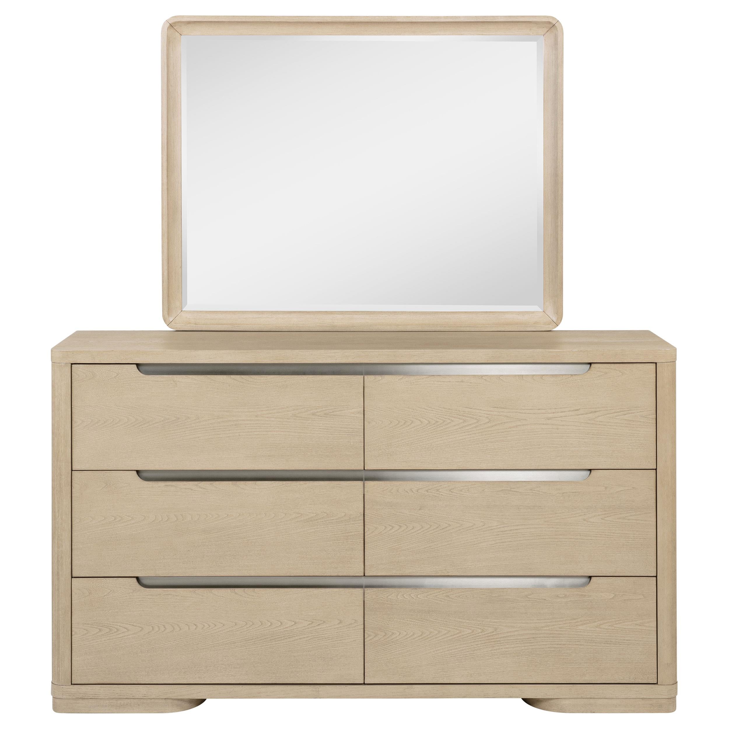 Ladera 6-drawer Bedroom Dresser and Mirror Light Elm - 225083M