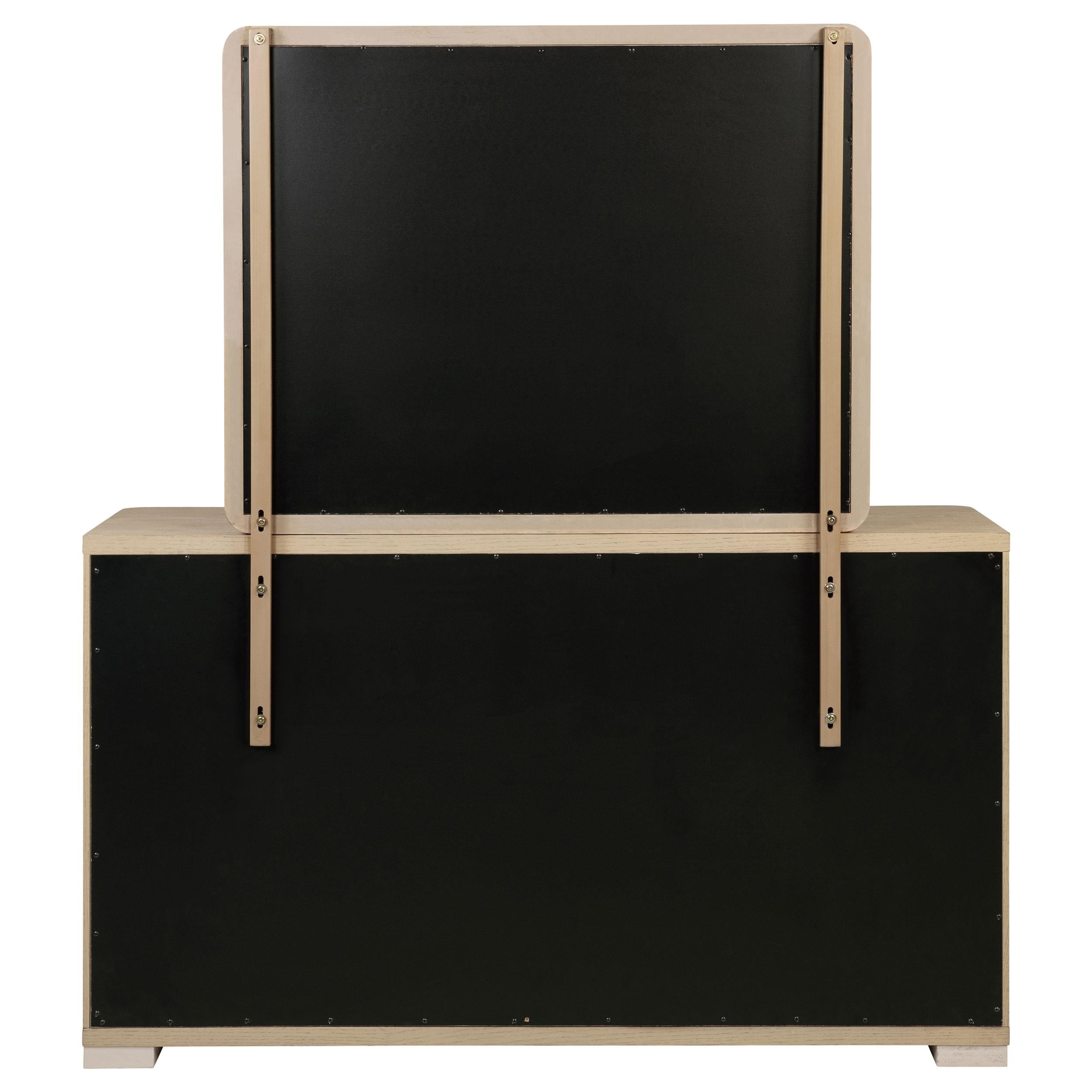 Ladera 6-drawer Bedroom Dresser and Mirror Light Elm - 225083M