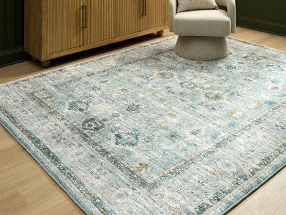 Ladstoney Teal/Beige/Ochre Large Rug - R407501