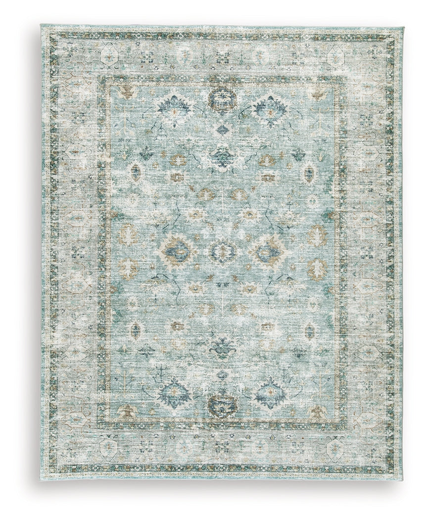 Ladstoney Teal/Beige/Ochre Large Rug - R407501
