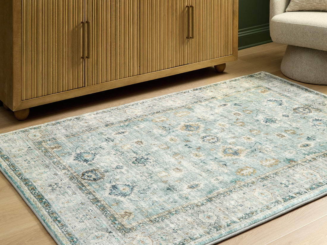 Ladstoney Teal/Beige/Ochre Medium Rug - R407502
