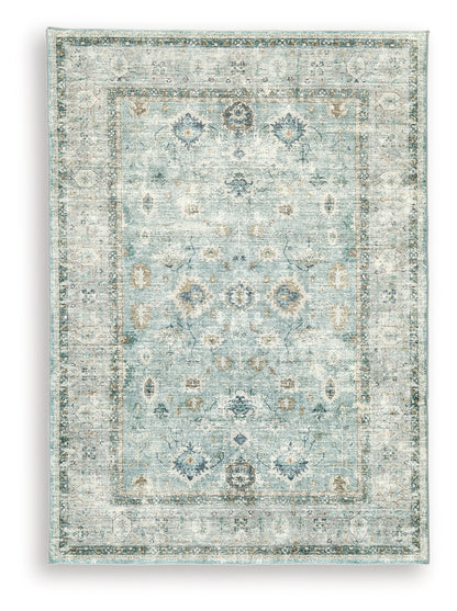 Ladstoney Teal/Beige/Ochre Medium Rug - R407502