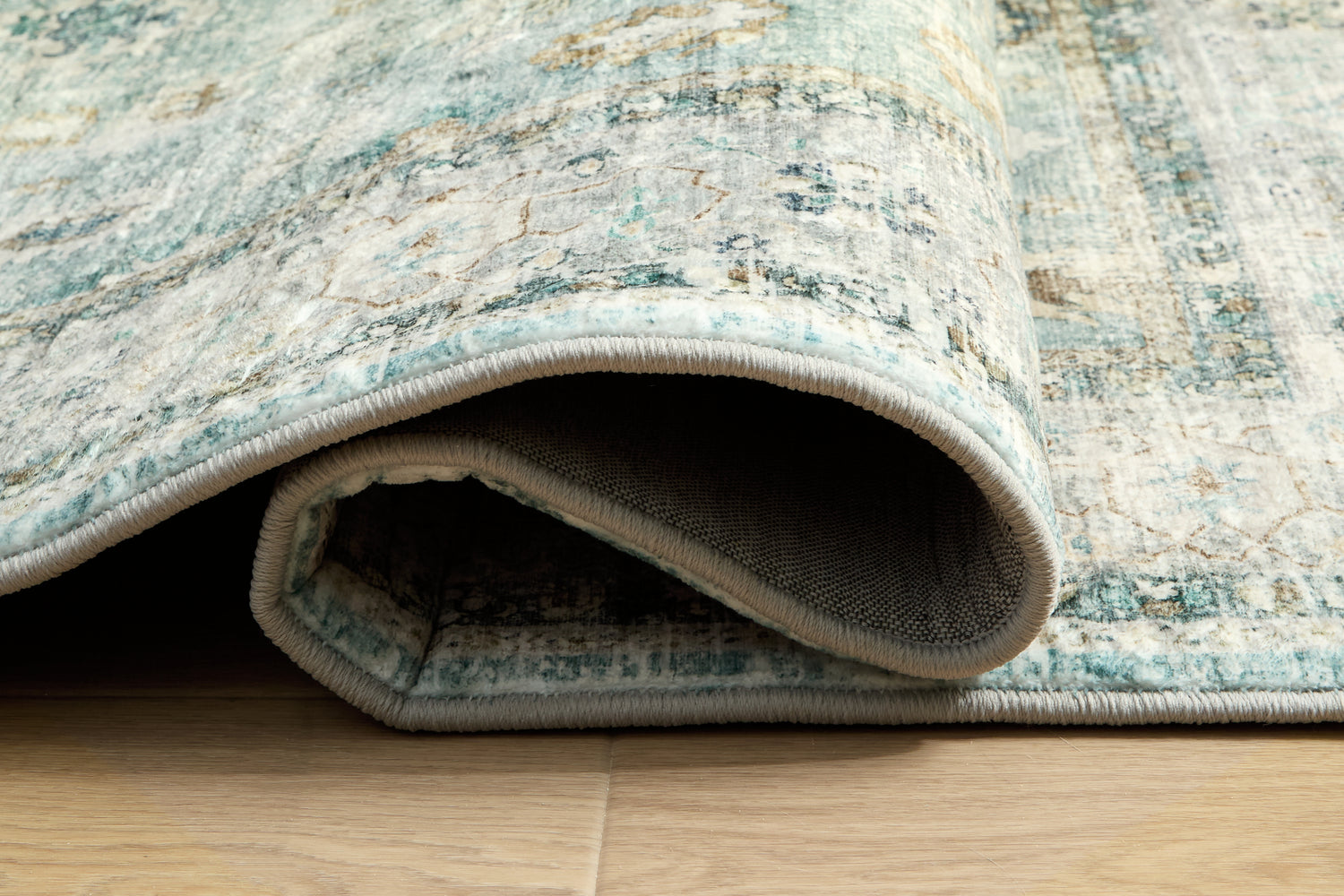 Ladstoney Teal/Beige/Ochre Medium Rug - R407502