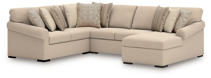 LadyMae Twill 4-Piece Sectional with Chaise - 59404S3
